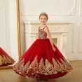 thumbnail image 4 of Drtj 2-14T Kids Teens Flower Girl Dresses Wedding Pageant Dresses Tulle Applique Prom Ball Gowns, 4 of 8