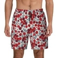 thumbnail image 2 of Goofa Red Hawthorn Printed Men's Swim Trunks Board Shorts Quick Dry Mens Swimming Trunks with Compression Liner,Breathable Fit Hawaii Beach Shorts-Medium, 2 of 9
