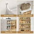 thumbnail image 4 of JEKO&JEKO 10-Tier Foldable Shoe Storage Rack with Magnetic Doors, White, 4 of 5
