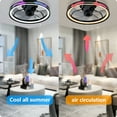 thumbnail image 4 of BAYSQUIRREL Ceiling Fans with Lights and Remote, Dimmable Bladeless Ceiling Light, 3 Colors 6 Speeds Reversible, Modern Low Profile Flush Mount Ceiling Fan for Living Room, 4 of 8