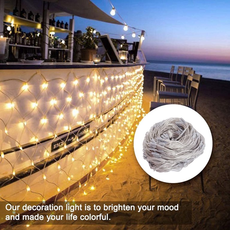 LED Fishing Net Lamp Waterproof For Indoor And Outdoor Family Garden  Bedroom Decoration 96 Super Bright Led Lights Energy Conservation  Multicolour US Standard (110V) 1.5m*1.5m 96 Lights (eight Func 