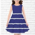 thumbnail image 2 of Huvoen Cute Summer Dresses for Women Fashion Girls Summer New Sleeveless Round Neck Printed Dress Blue 140, 2 of 3