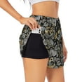thumbnail image 3 of Lsque Rose Flowers Printed Women's Running Shorts with Liner Pockets,Elastic Quick Dry Workout Athletic Gym Yoga Shorts,Womens High Waist Shorts-Medium, 3 of 9
