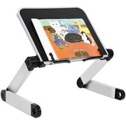 RAINBEAN Book Stand Holder Adjustable Height Ergonomic with Page Clips Tablet Cook Recipe Holder Black
