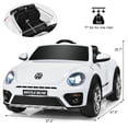 thumbnail image 3 of Costway 12V Licensed Volkswagen Beetle Kids Ride On Car w/ Remote Control&FM Radio White, 3 of 10