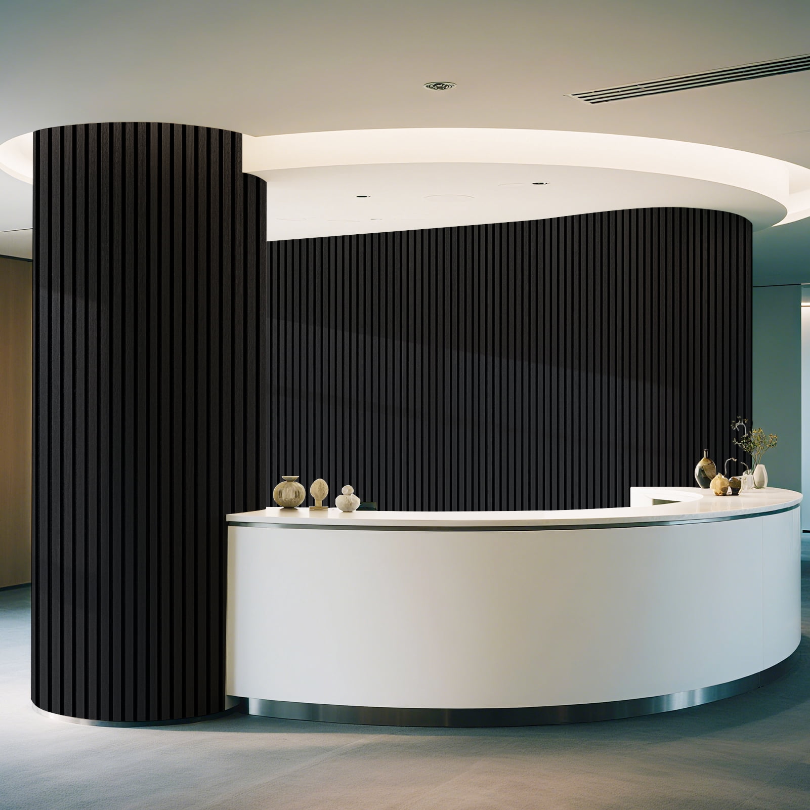 2 Pcs 95.3'' x 23.8'' 3D Slat Wall Paneling,Sound Absorbing Wall Panls for Living Room,Curved Wall Décor(30.9 sq.ft./Case)