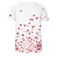 thumbnail image 4 of Mifsaly Valentines Shirt Women Hearts Print Short Sleeve Tshirts Loose Casual Crewneck Blouse Girlfriend Gifts Pullover Tops Funny Festival Outfits XXXL, 4 of 5