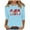 Light Blue, variant on Lolmot Christmas Gnome Shirt for Women Ugly Santa Graphic Print Tee Tops Cute Holiday 3/4 Sleeve O-Neck Pullover Tops Fall Holiday Thanksgiving Tops