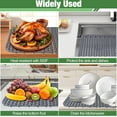thumbnail image 5 of Wzw Sink Protectors for Kitchen  Mat - 25.79"x13.98" Silicone Kitchen Protector Mat for Protection of Stainless Steel and Tableware Farmhouse Protector with Rear Drain, 5 of 7