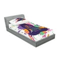 thumbnail image 2 of Ambesonne Modern Fitted Sheet & Pillow Sham Set, Happy Words Calm, Twinxl, Multicolor, 2 of 2