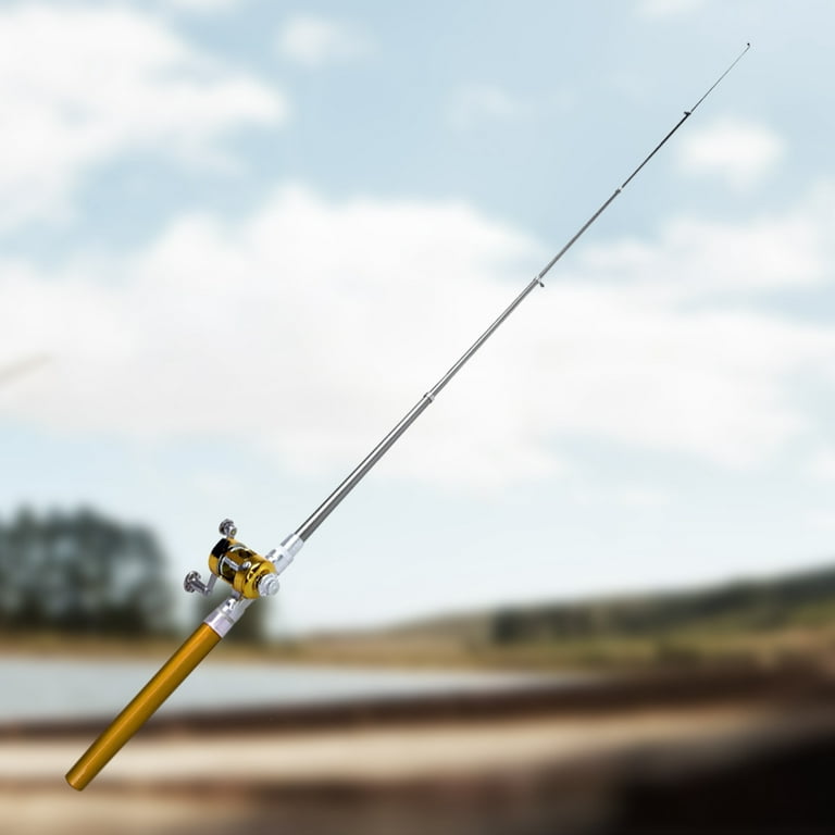 Alloet 1Mini Portable Pocket Fish Pen Aluminum Alloy Fishing Rod Pole Reel Combos