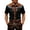 A#Black710, variant on Arrow Western Embroidery Button Down Shirt For Men Short Sleeve Slim Tops Oktoberfest Bar Shirts