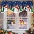 thumbnail image 6 of Christmas Snowman Tie Up Valances Curtain, Xmas Snowflake Tree Navy Blue Adjustable Rod Pocket Short Window Treatment Tie Up Curtains Valances for Kitchen Living Room Bathroom 42x18 Inches, 6 of 9