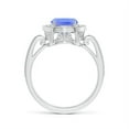 thumbnail image 2 of ANGARA Natural Cushion 2.45 ct Tanzanite Halo Ring in 14K White Gold for Women (Size-9x7mm) | December Birthstone, Birthday, Anniversary, Jewelry Gift for Women | Natural Tanzanite Ring, 2 of 8