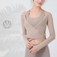 thumbnail image 5 of Top corto de gimnasia para mujer, camisa deportiva para Yoga, camisetas ligeras de manga larga, camisetas de entrenamiento de malla, cubierta de secado rápido, blusa de Fitness, chaqueta, 5 of 5