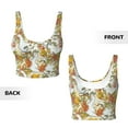 thumbnail image 5 of Haiem Ducks and Flowers Pattern Womens Sports Bra - U Neck Padded Low Impact Yoga Bra Workout Crop Top Gym Moisture-Wicking Workout Vest -X-Large, 5 of 9