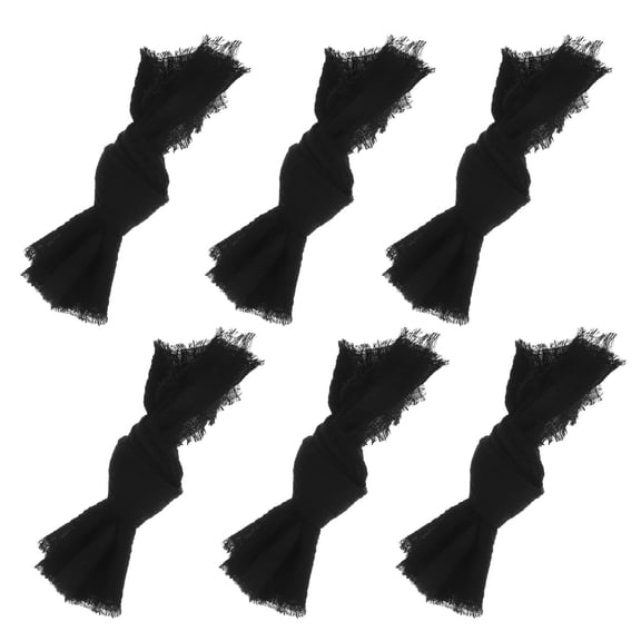 RENACLIPY 6-Pack Cotton Linen Cloth Napkins Set Black Reusable Dinner Napkins for Elegant Table Setting and Home Decor