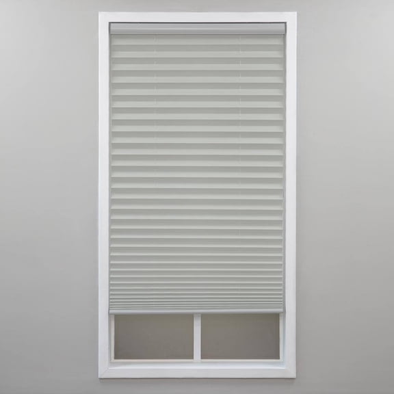StyleWell Silver Gray Cordless Light Filtering Polyester Pleated Shades - 48 in. W x 72 in. L