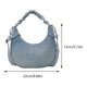 thumbnail image 2 of Bolso cruzado plisado para mujer, bolso de mano de tela vaquera de Color sólido con forma de media luna, cierre de cremallera, bolso Simple, bolso diario para mujer, 2 of 6