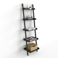 thumbnail image 6 of Ballucci 5-Tier Ladder Shelf, Wood Leaning Shelf Organizer, 67" H x 18" W, Black, 6 of 9