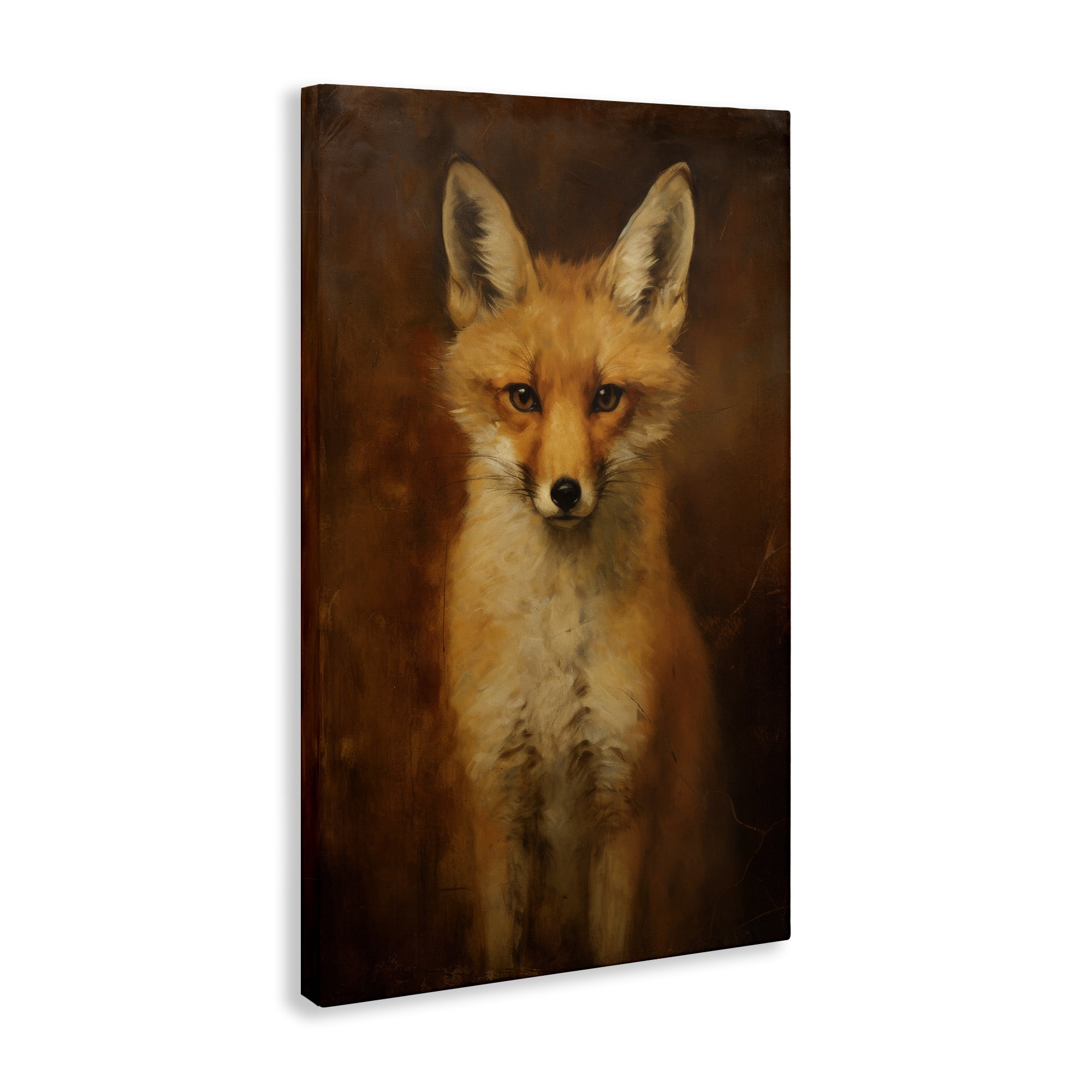 Stupell Industries Stoic Baby Fox Animals & Insects Painting Gallery Wrapped Canvas Art Print Wall Art, 16 x 24