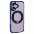 thumbnail image 1 of For iPhone 16 Plus Phone Case Ring Holder Kickstand PC+TPU Phone Cover - Blue, 1 of 5