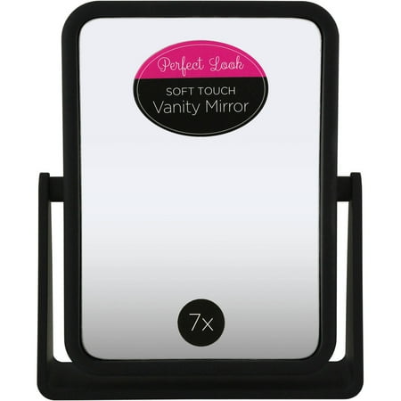 Swissco Soft Touch Square Standing Mirror 1X/7X in Black
