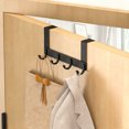 thumbnail image 2 of Cinvoph Over The Door Hooks Folding Door Hanger 4 Coat Hook Clothes Rack Sturdy Stainless steel Hook for Bathroom, Bedroom，Kitchen, 2 of 6
