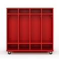 thumbnail image 2 of Tot Mate Children's Mobile Locker with Dry Wipe Board, Classroom Furniture, Red, 48"W x 20"D x 48"H, 2 of 6