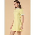 thumbnail image 4 of DARING DIVA Ruffle Neck Contrast Panel Color Vintage Dresses XS Yellow, 4 of 6