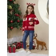 thumbnail image 4 of Fdqin Boys Christmas Sweater Cardigan Girls Reindeer Snowflake Collared Knitted Sweaters Kids Button Down Ugly Christmas Cardigans Red 9-10 Years, 4 of 11