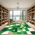 thumbnail image 2 of ODIKA 5'x7' Machine Washable Non-Slip Area Rug, Geometric Green High Traffic Rug, Green, 1077918, 2 of 7