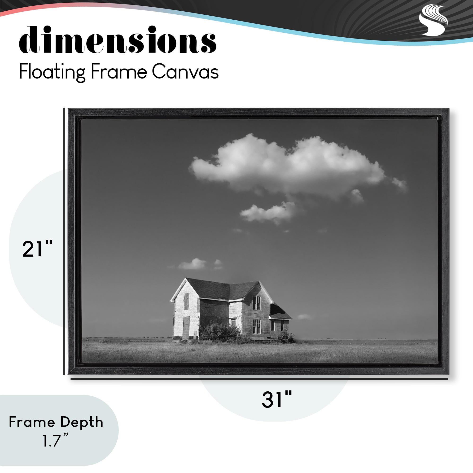 Stupell Industries Solitary Erstwhile Cottage Black Framed Floater Canvas Wall Art, design by Steve Toole