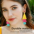 thumbnail image 4 of Pendientes de borla para mujer pendientes de borla bohemios de hilo de vidrio y rayón en capas creativamente coloridas fáciles de usar para vacaciones para fiesta ANGGREK Otros, 4 of 8