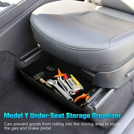 Model Y Under Seat Organizer Front Driver Passenger Tray Dditio L Storage Box For 2020 2021 Tesla Single Sided Flocking Canada Storage Box For 2020 2021 Tesla Model, Car Passenger Seat Tray