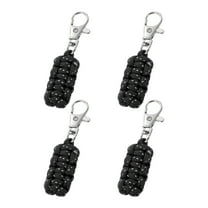 Uxcell Reflective Paracord Zipper Pull Polyester Zipper Pulls Woven Rope with Metal Clasp for Clothing Black