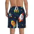 thumbnail image 3 of Yiaed Spaceships and Stars Print Men's Swim Trunks with Lining Quick Dry Sports Shorts Beach Shorts Boardshorts-X-Large, 3 of 5