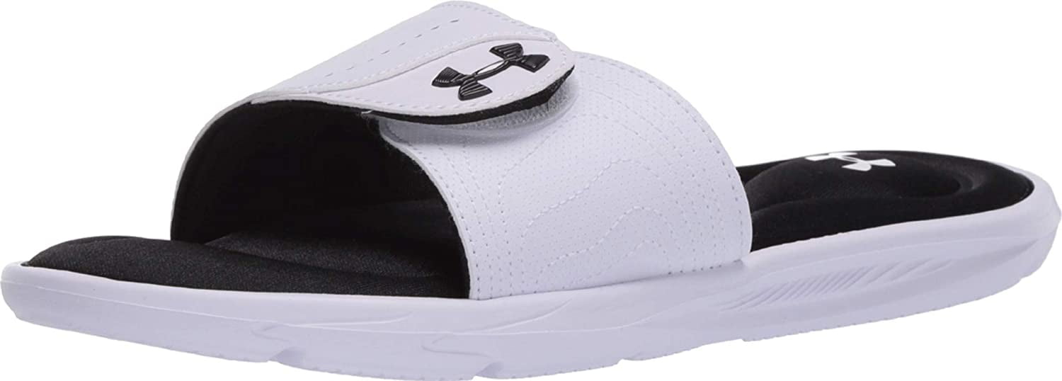 Under Armour Women's Ignite IX SL Slide Sandal, White (100)/Black, 8 M