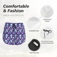 thumbnail image 6 of Lsque Skull Purple Flower Printed Women's Running Shorts with Liner Pockets,Elastic Quick Dry Workout Athletic Gym Yoga Shorts,Womens High Waist Shorts-Small, 6 of 9