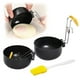 thumbnail image 2 of Cocedor de huevos al vapor plegable antiadherente con cepillo y anillo para huevos, utensilio de cocina plegable, 2 of 8