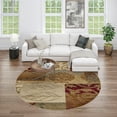 thumbnail image 3 of Transitional Area Rug (5'3'' Round) Floral Multi-Color Indoor Round Easy to Clean, 3 of 7