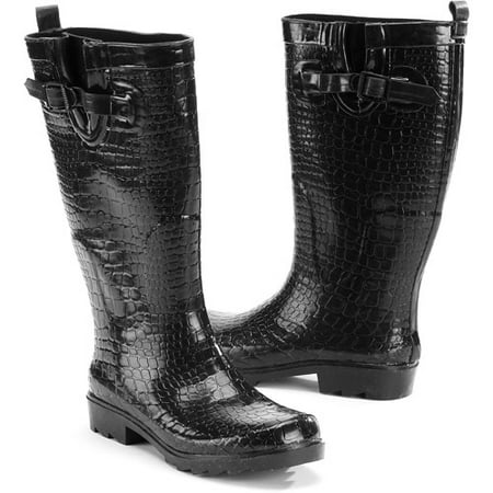 Women's Croco Embossed Rain Boots