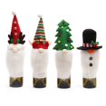 thumbnail image 1 of Juego de 4 fundas decorativas para botellas de vino de gnomos navideños, decoraciones para fiestas de Navidad, 1 of 5