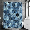 thumbnail image 5 of Cortina de ducha de tela, diseño impermeable y poliéster, de secado rápido, cortinas de ducha para baño, 5 of 5