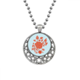 thumbnail image 1 of Red Flower Rose Pattern Necklaces Pendant Retro Moon Stars Jewelry, 1 of 3