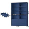 thumbnail image 4 of Homfa 71″ Tall Bookcase with 4 Drawers, 8 Cubes 6-Tier Double Row Bookshelf, Bookcase for Home Office Living Room, Blue, 4 of 7