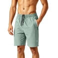 thumbnail image 2 of Hurxie Men's Athletic Running Shorts Quick Dry Workout Shorts Lightweight Sports Gym Basketball 7"/ 9"/ 5" Tennis Hiking Green,S, 2 of 7