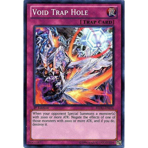 YuGiOh Return of the Duelist Super Rare Void Trap Hole REDU-EN076