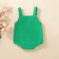 thumbnail image 5 of mgoYE Baby Girl Clothes 0-3 Months My First St Patricks Day Baby Girl Boy Outfit Newborn Clover Romper Backless Sleeveless Corduroy Overalls(Green,6-9 Months), 5 of 9