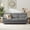 Gray, variant on 82 Inch 3-Seater Sofa, Modern Compressed Snowfleece Fabric Sofa for Living Room, Medium-Soft Couch with Rolled Arms and Nailhead Trim, Beige